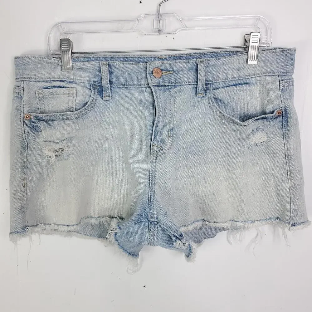 Old Navy Shorts Womens 6 Cut Off Denim Jean Light Wash Stretchy Mini Boyfriend